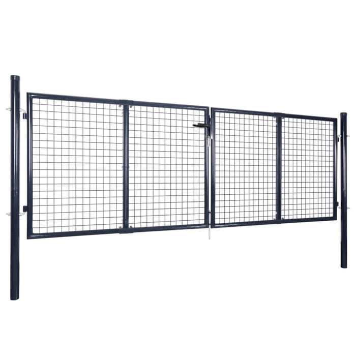 Mesh Garden Gate Galvanised Steel 289x75 cm Grey