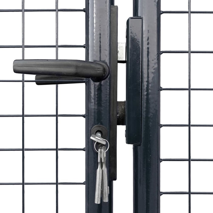 Mesh Garden Gate Galvanised Steel 289x75 cm Grey