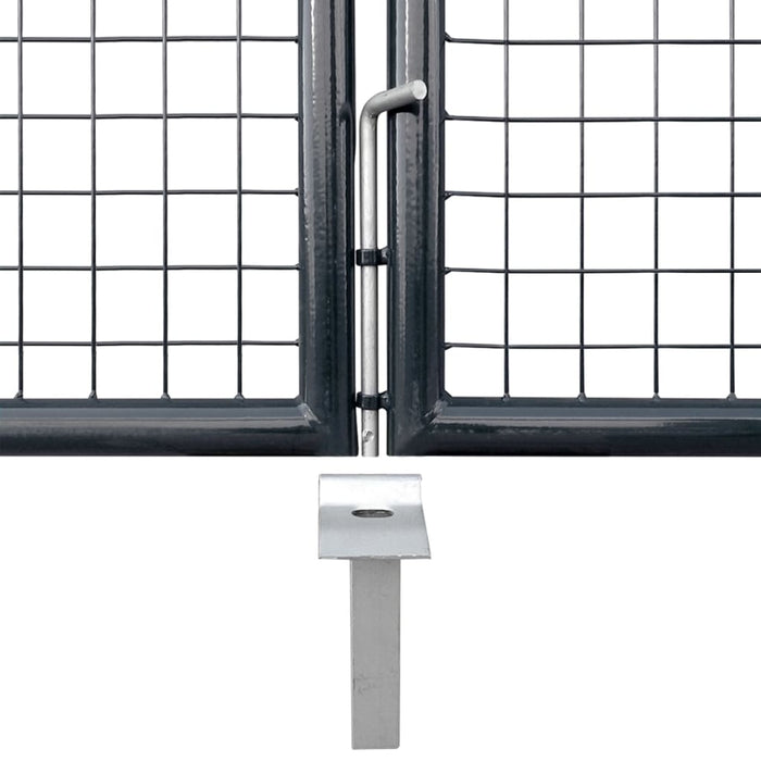 Mesh Garden Gate Galvanised Steel 289x75 cm Grey