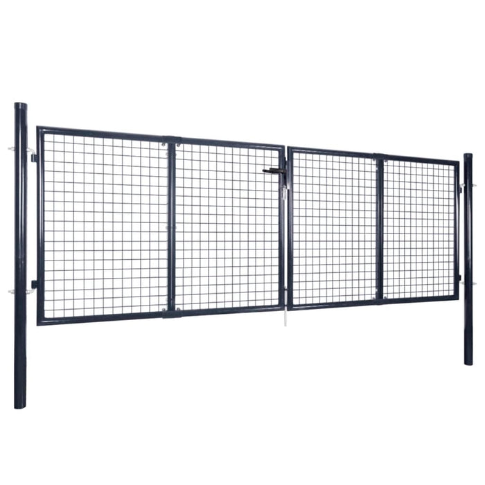 Mesh Garden Gate Galvanised Steel 289x100 cm Grey