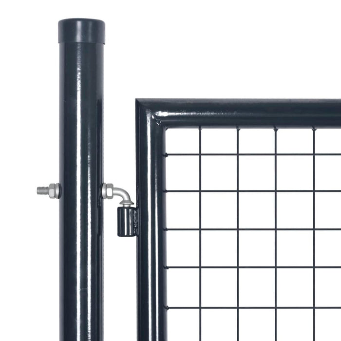 Mesh Garden Gate Galvanised Steel 289x100 cm Grey