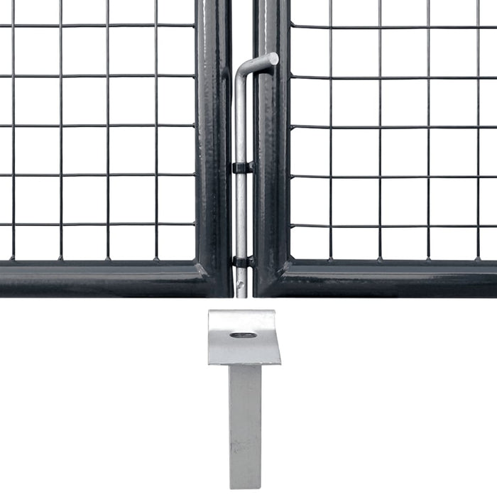 Mesh Garden Gate Galvanised Steel 289x100 cm Grey