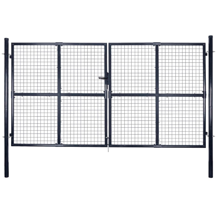 Mesh Garden Gate Galvanised Steel 289x200 cm Grey