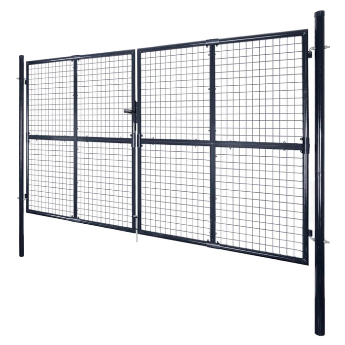 Mesh Garden Gate Galvanised Steel 289x200 cm Grey