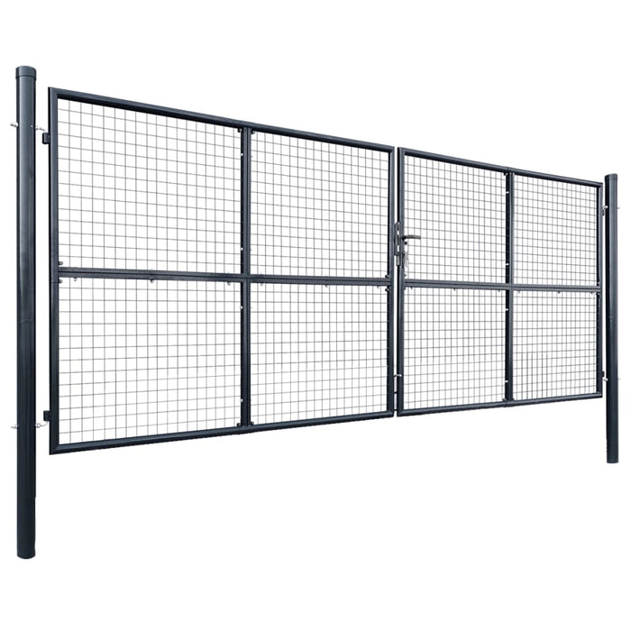 Mesh Garden Gate Galvanised Steel 400x150 cm Grey