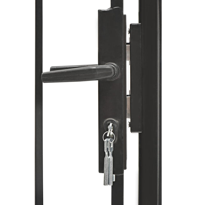 Garden Gate Steel 1x1.75 m Black