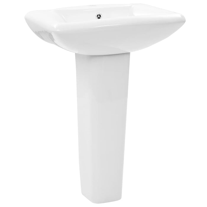 Freestanding Basin with Pedestal Ceramic White 580x470x200 mm