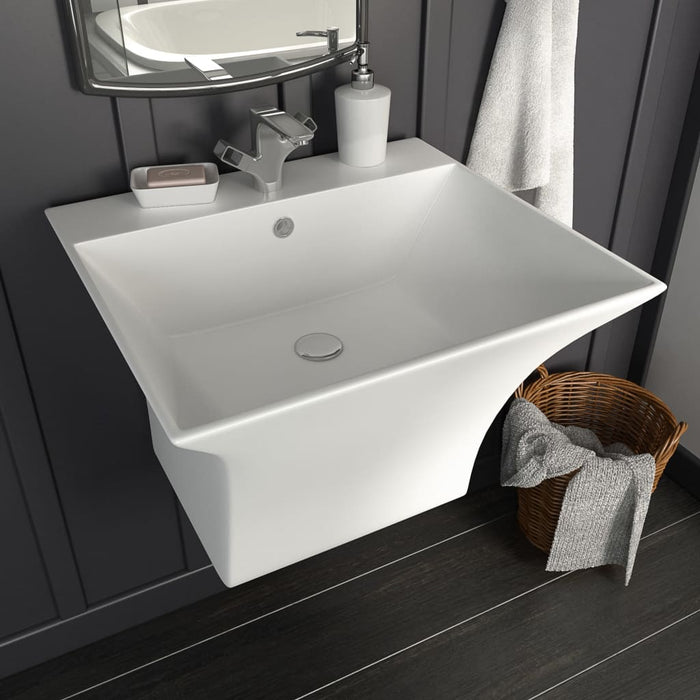 Wall-mounted Basin Ceramic White 500x450x410 mm