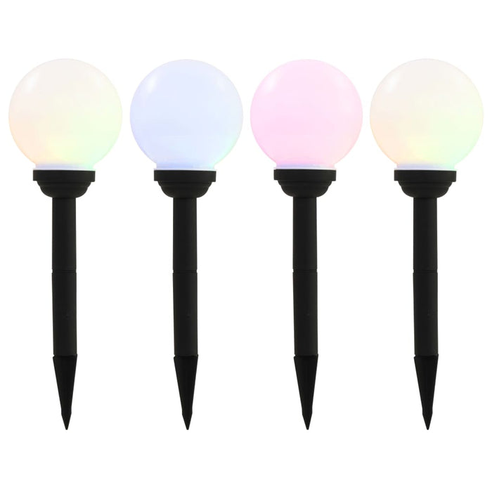 Lămpi Solare Exterior 4 buc LED Sferice 15 cm RGB