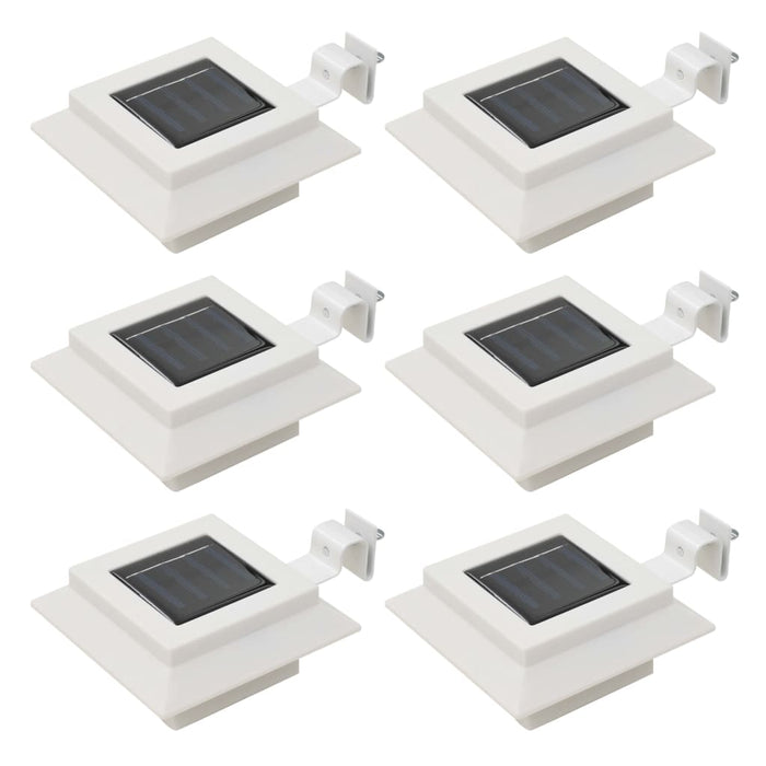 Outdoor Solar Lamps 6 pcs LED Square 12 cm White