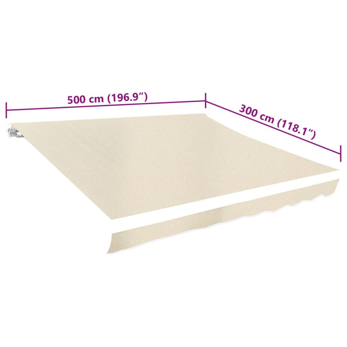 Awning Top Parasolar Canvas Cream 500x300 cm