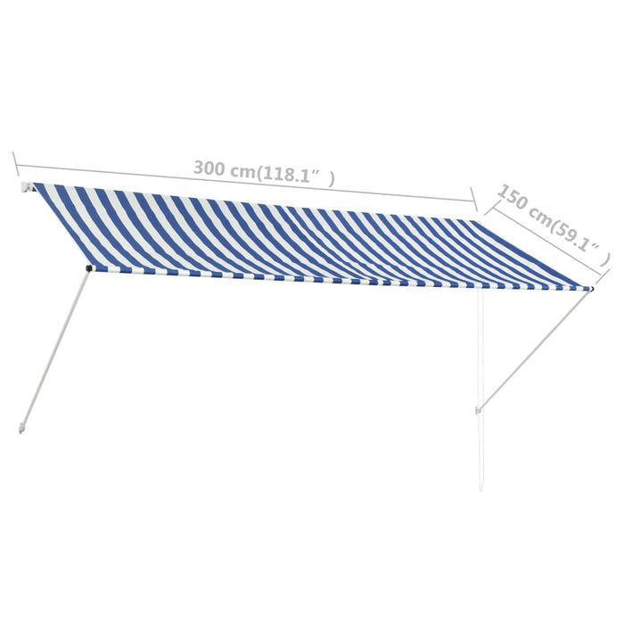 Copertina retractabila 300x150 cm Albastru si Alb