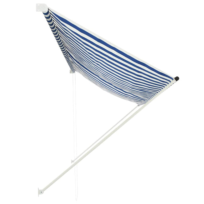 Retractable Awning 350x150 cm Blue and White