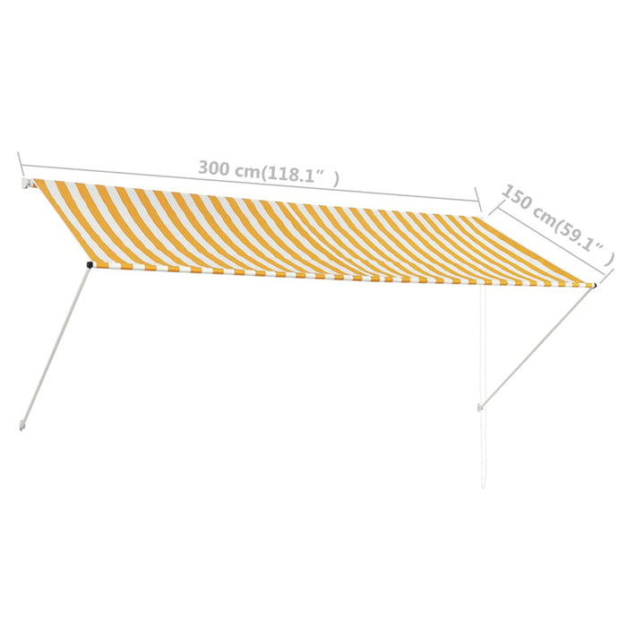 Copertina retractabila 300x150 cm Galben si Alb