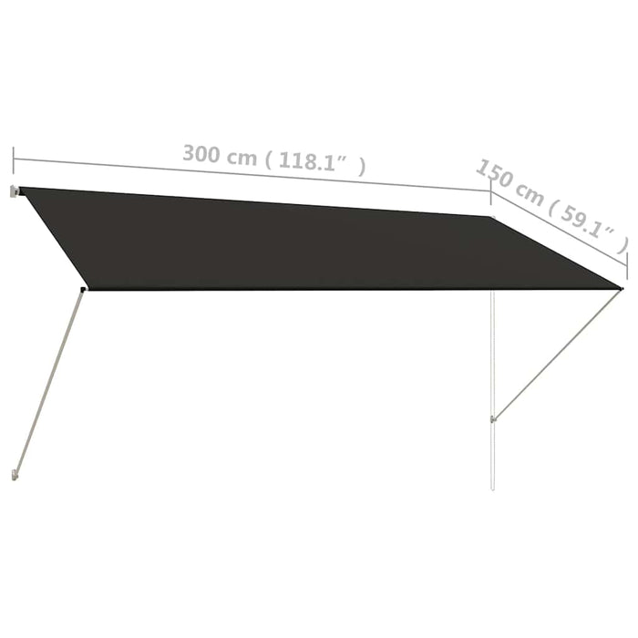 Retractable Awning 300x150 cm Anthracite