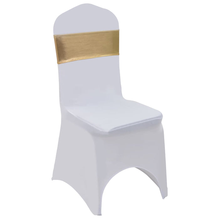 25 pcs Stretchable Chair Band with Diamond Buckle Gold