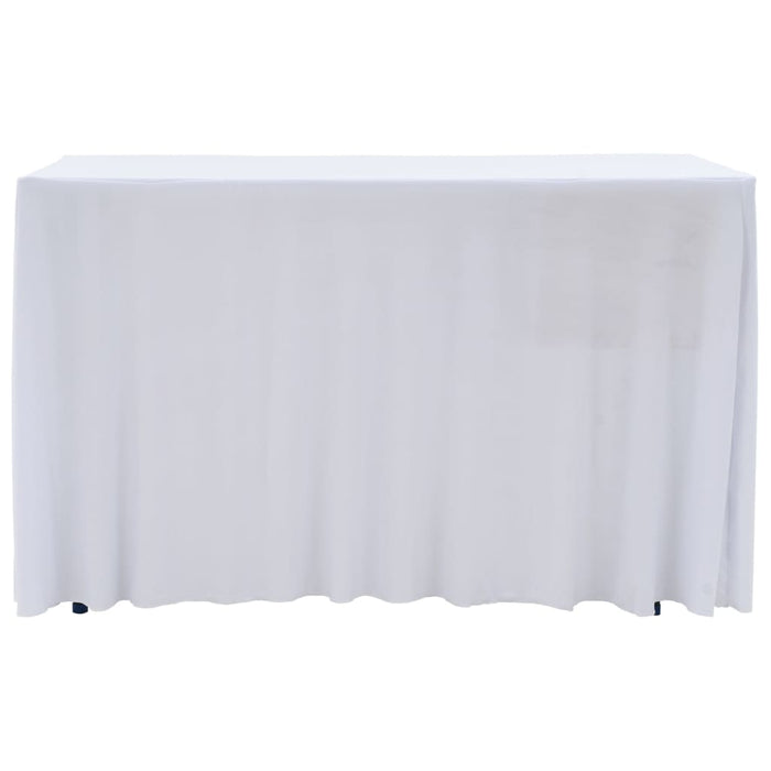 2 pcs Stretch Table Covers with Skirt 120x60.5x74 cm White