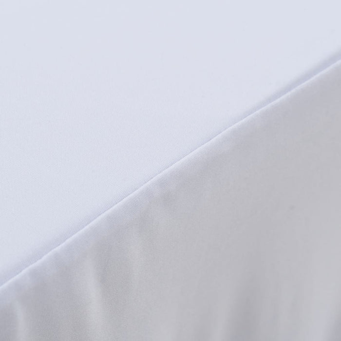 2 pcs Stretch Table Covers with Skirt 120x60.5x74 cm White