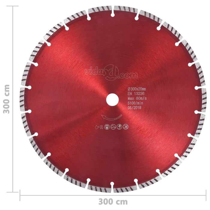 Diamond Cutting Disc with Turbo Steel 300 mm