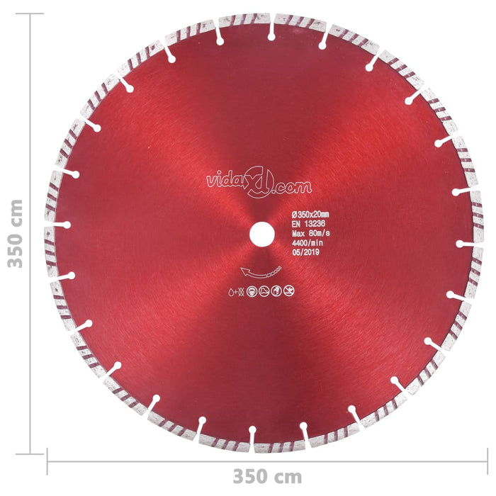 Diamond Cutting Disc with Turbo Steel 350 mm