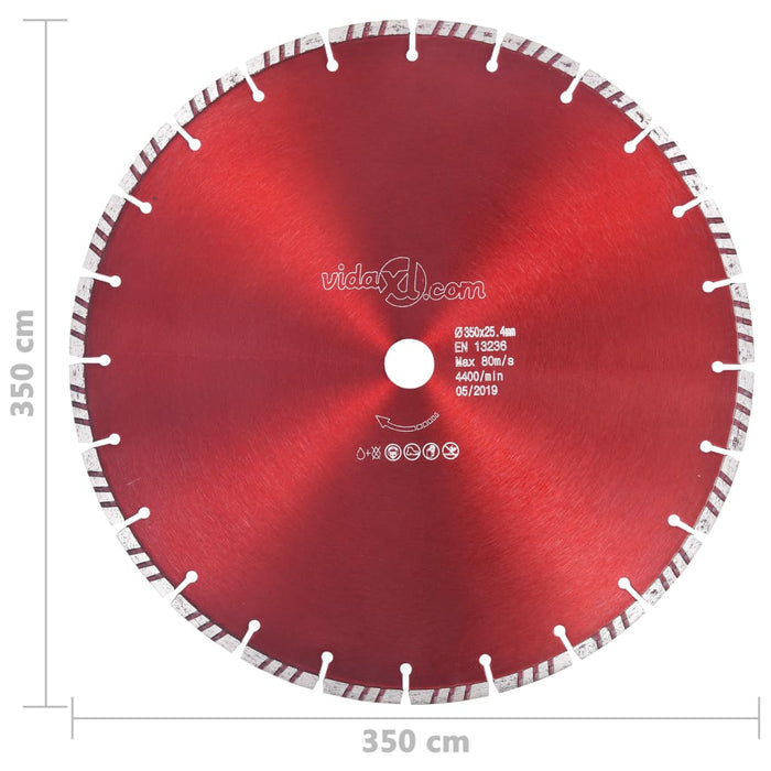 Diamond Cutting Disc with Turbo Steel 350 mm