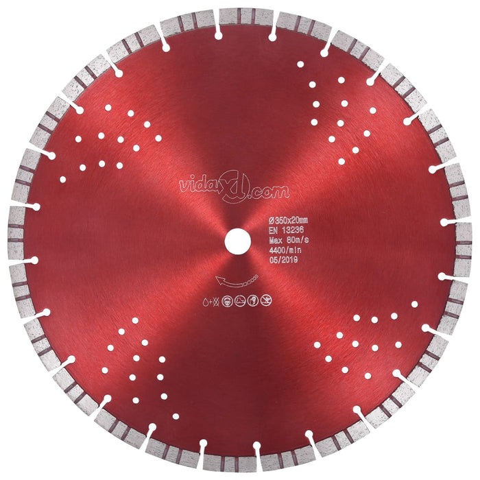 Diamond Cutting Disc with Turbo and Holes Steel 350 mm