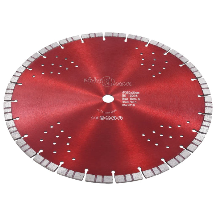 Diamond Cutting Disc with Turbo and Holes Steel 350 mm