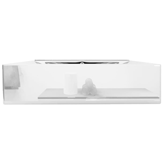 Wash Basin with Overflow 60x46x16 cm Ceramic Silver