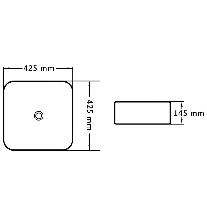 Wash Basin 42.5x42.5x14.5 cm Ceramic White