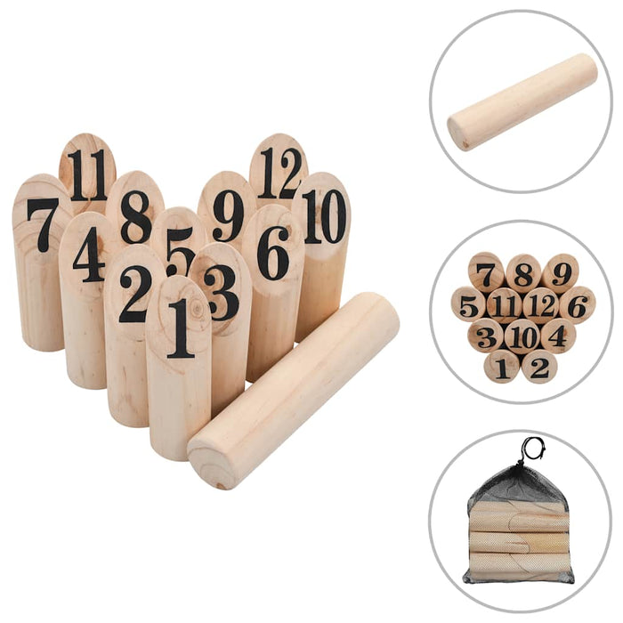 Number Kubb Game Set Wood