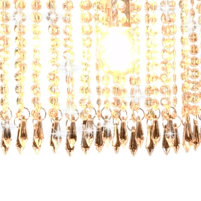 Ceiling Lamp with Crystal Beads Silver 104 cm E14