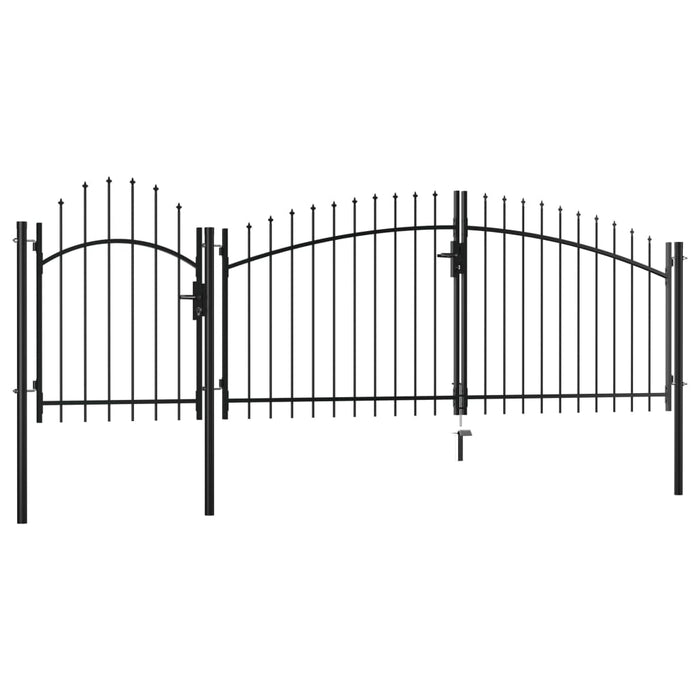 Garden Gate Steel 1.5x4 m Black