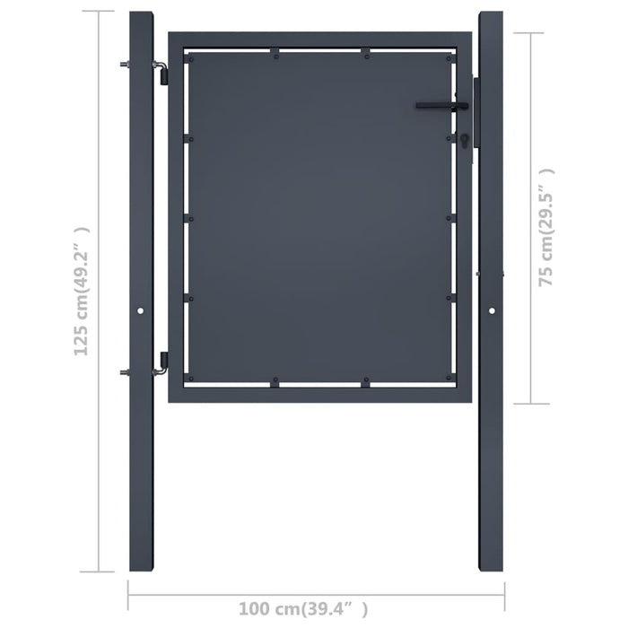 Garden Gate Steel 100x75 cm Anthracite