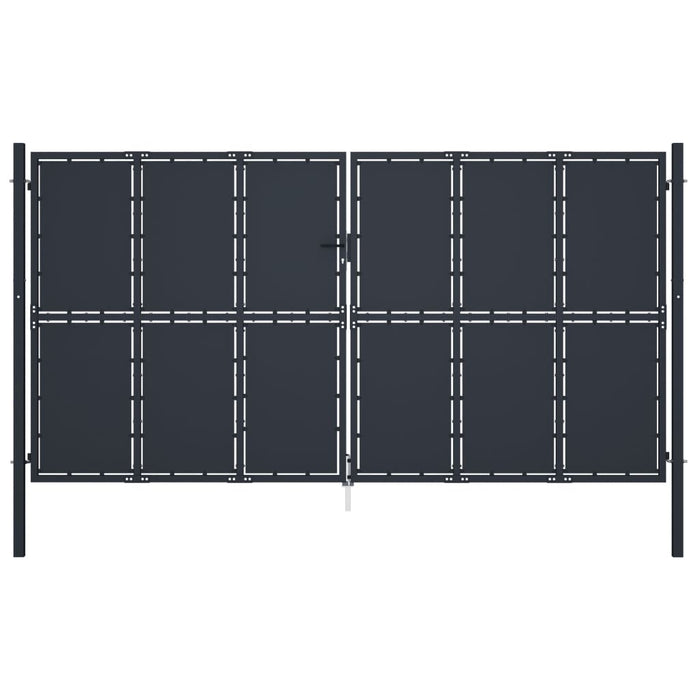 Garden Gate Steel 400x175 cm Anthracite