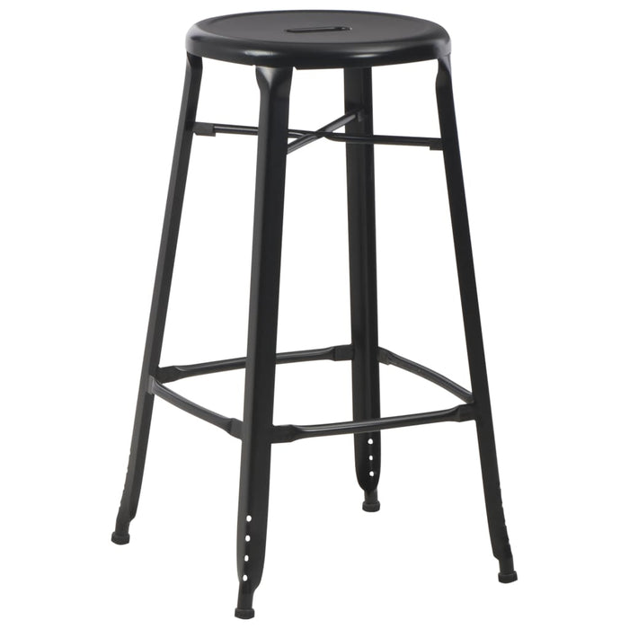 Bar Stools 2 pcs Black Steel