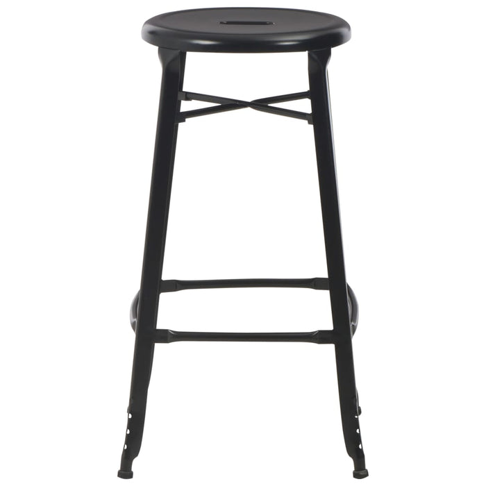 Bar Stools 2 pcs Black Steel