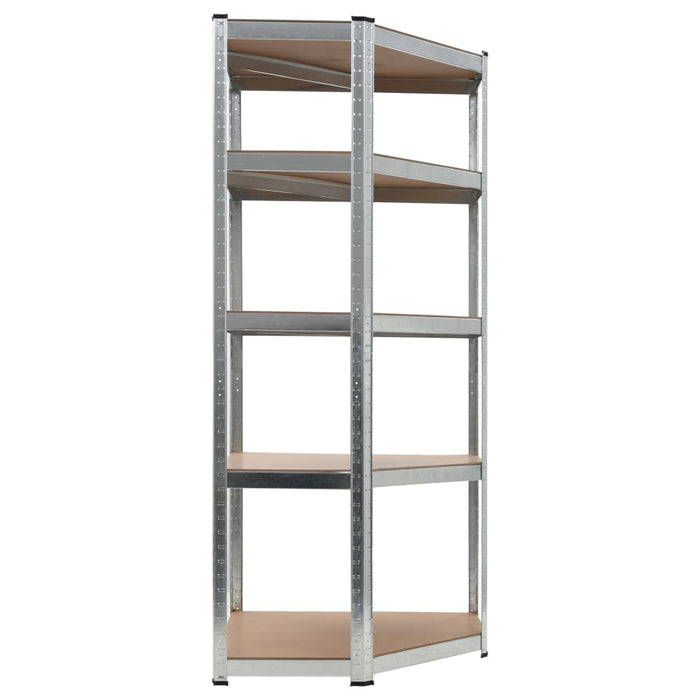 Storage Shelf Silver 75x75x180 cm Steel and MDF