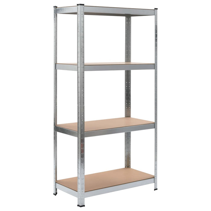 Storage Shelves 2 pcs Silver 80x40x160 cm Steel and MDF