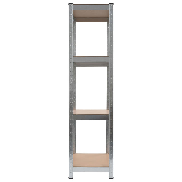 Storage Shelves 2 pcs Silver 80x40x160 cm Steel and MDF