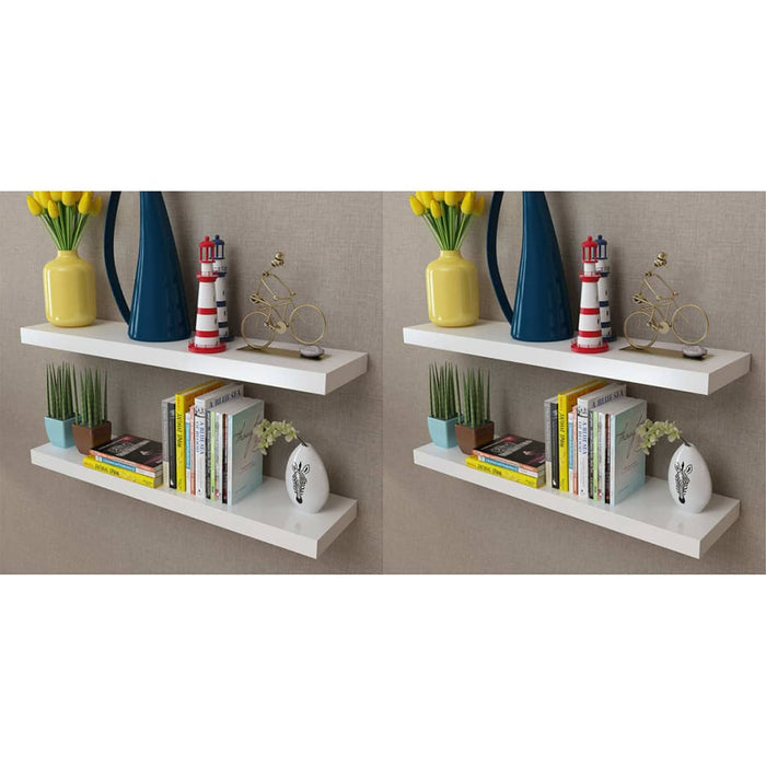 Wall Shelves 4 pcs White 80 cm