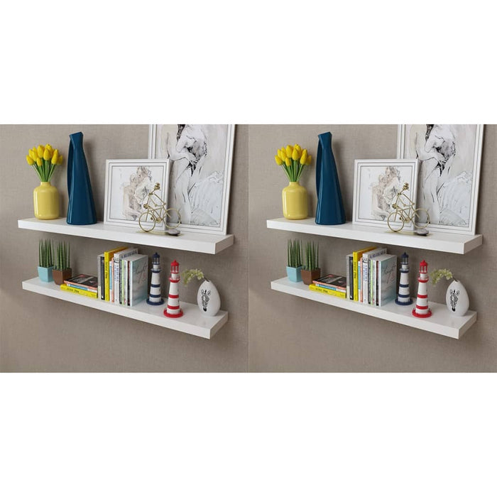 Wall Shelves 4 pcs White 100 cm