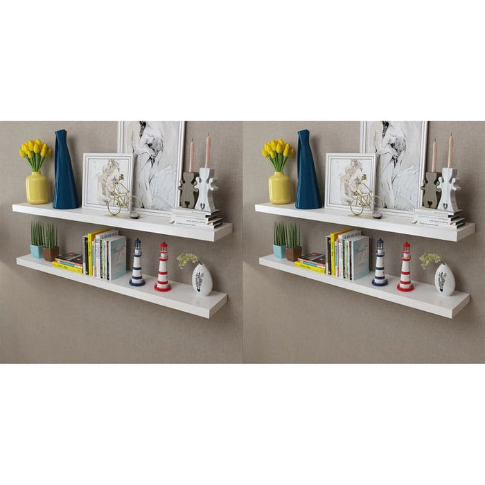 Wall Shelves 4 pcs White 120 cm