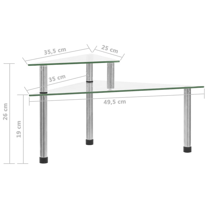 Кухненски рафт Прозрачен 49.5x35x19 см Закалено стъкло