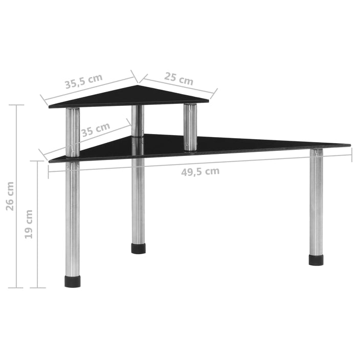 Кухненски рафт черен 49,5x35x26 см закалено стъкло