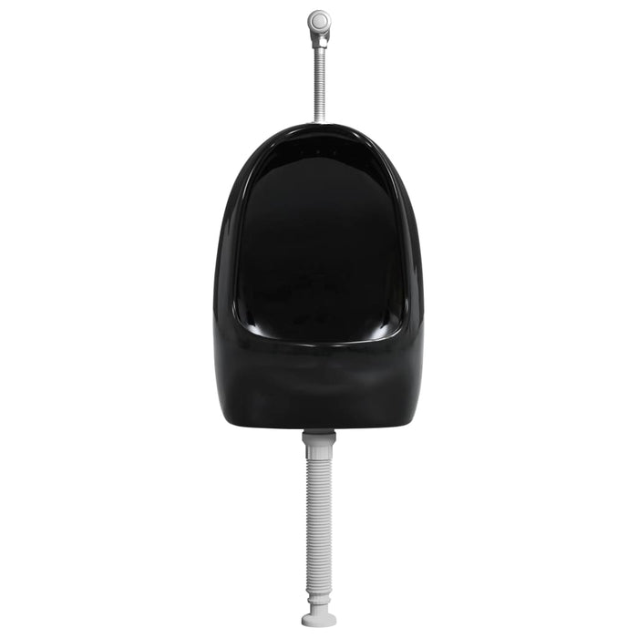 Wall Hung Urinal with Flush Valve Ceramic Black