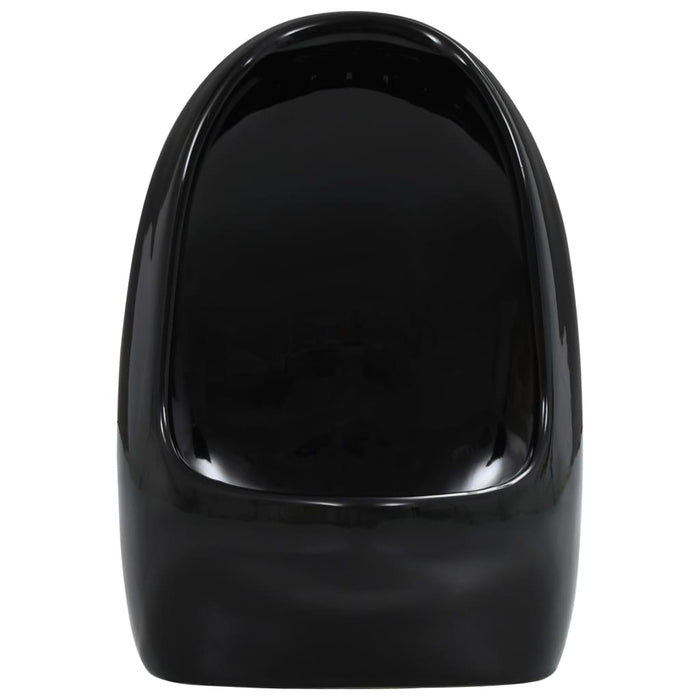 Wall Hung Urinal with Flush Valve Ceramic Black