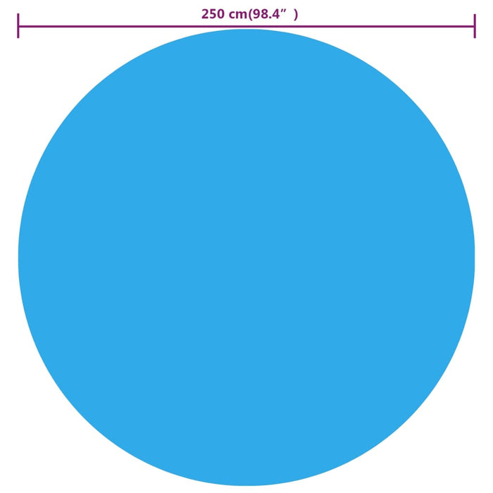 Плаващо кръгло PE соларно фолио за басейн 250 см синьо