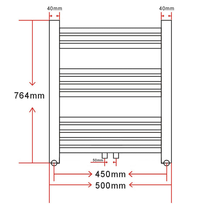 Bathroom Radiator Central Heating Towel Rail Curve 500 x 764 mm