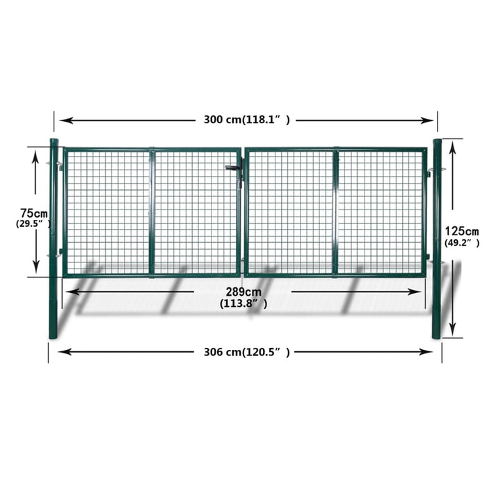 Garden Mesh Gate Fence Door Wall Grille 289 x 75 cm / 306 x 125 cm