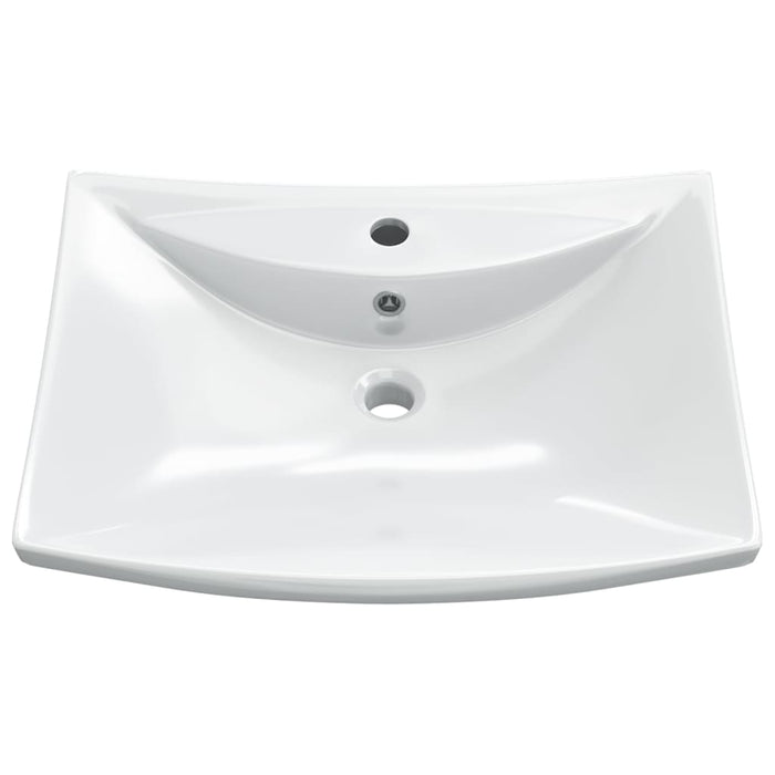 Luxury Ceramic Basin Rectangular with Overflow & Faucet Hole